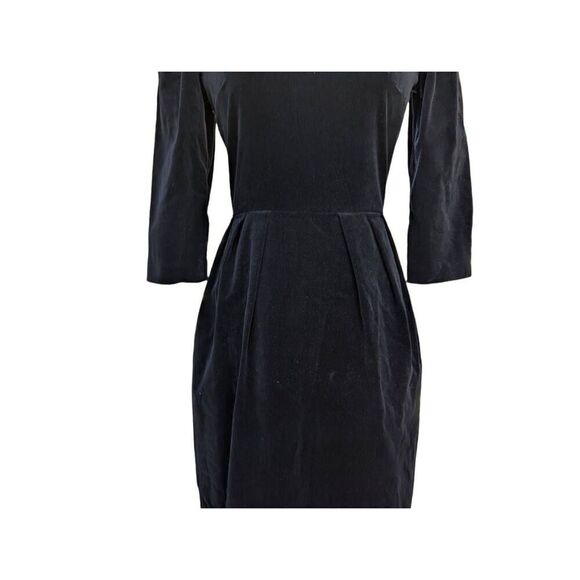 Vintage 80s 90s Jane Schaffhauser Black Velvet Formal Party Dress Crochet Size 4 - Picture 10 of 11